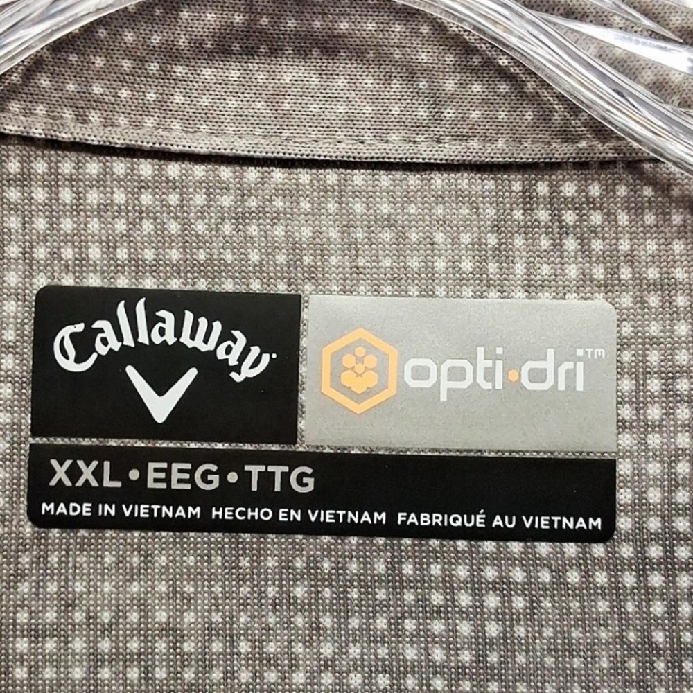 NWT Callaway Opti-Dri Golf Polo Shirt Mens XXL Grey Quiet Shade CGKS80Z6SA - Picture 5 of 10